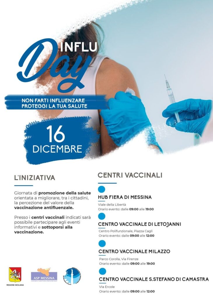 INFLU-DAY – Ufficio Covid 19 e Asp organizzano giornata dedicata alla prevenzione dell’influenza