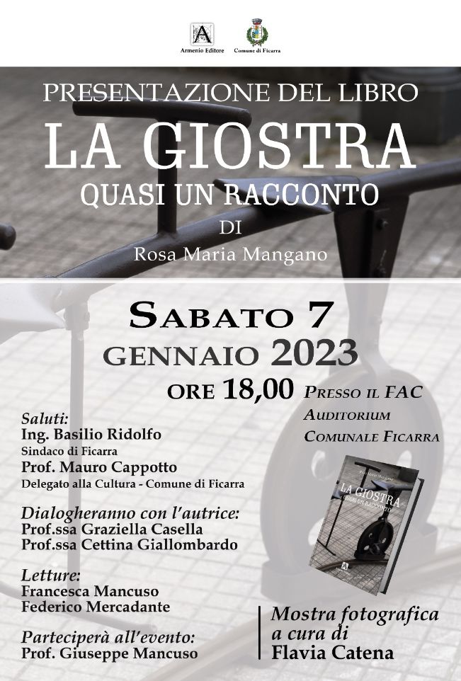 FICARRA – Presentazione del libro “La Giostra – Quasi un racconto”