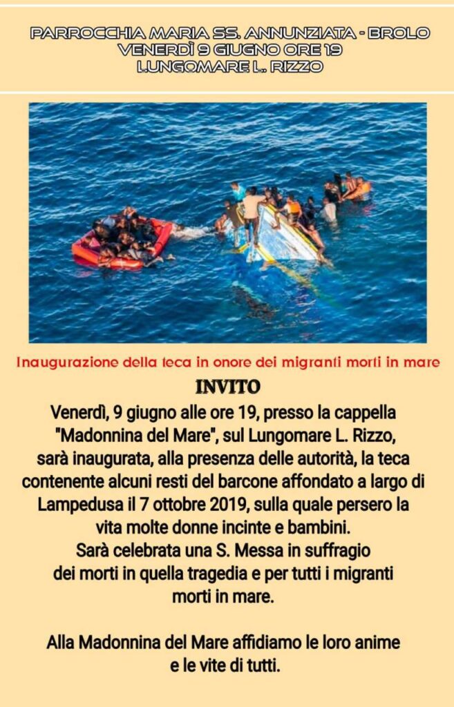 BROLO – I resti dei barconi di migrantes diventano reliquie