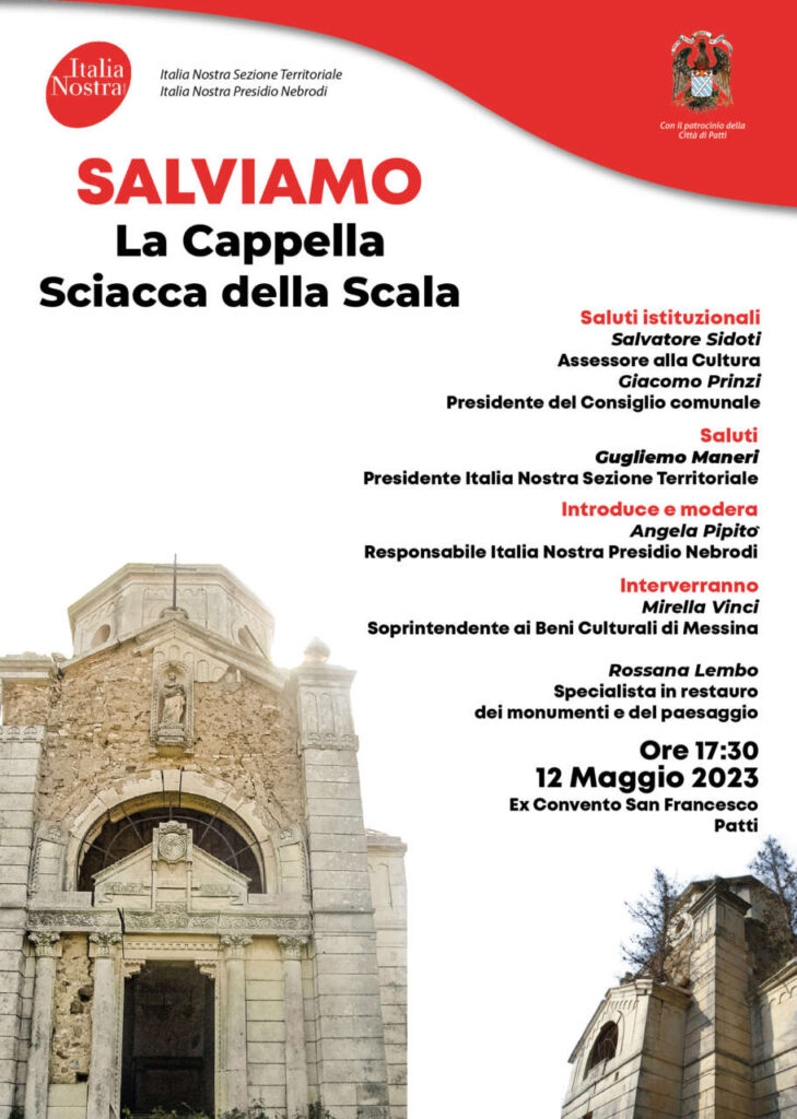 ITALIA NOSTRA NEBRODI – “Salviamo la Cappella Sciacca della Scala”  il convegno il convegno