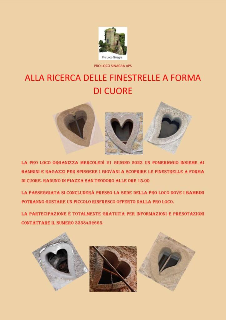 SINAGRA – Alla ricerca delle finestrelle a forma di cuore