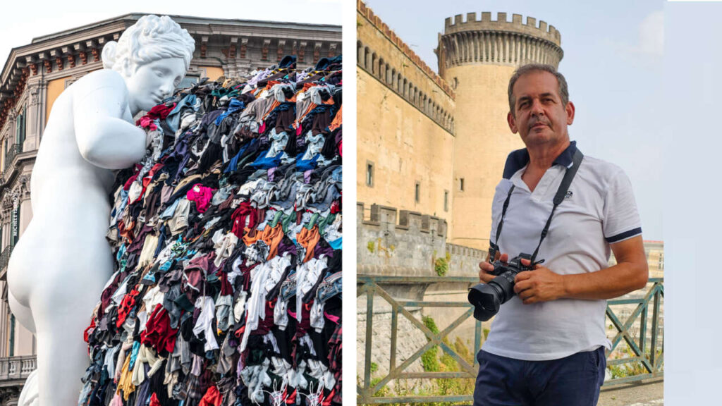 VENERE DEGLI STRACCI – Gli scatti di Michele Isgrò tra le ultime foto dell’opera incendiata a Napoli