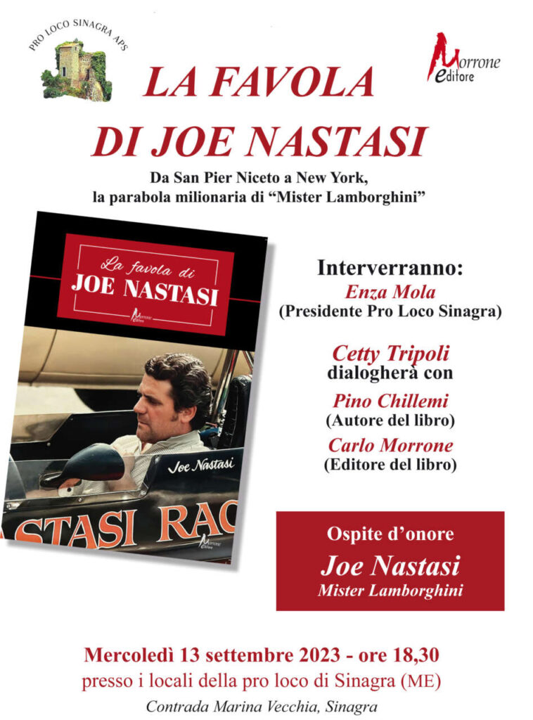 SINAGRA – “La Favola di Joe Nastasi” mercoledì la presentazione del libro