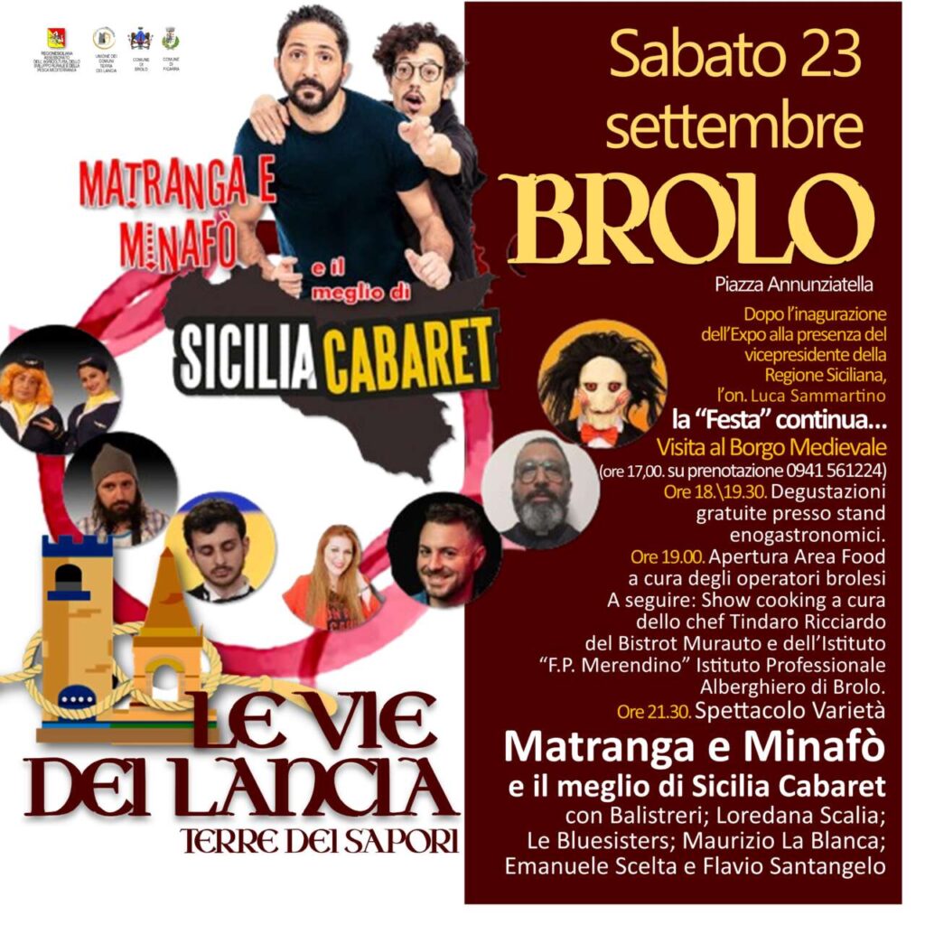 BROLO – Sabato la prima giornata de “le vie dei Lancia”. Grande cabaret … e la piazza si animerà
