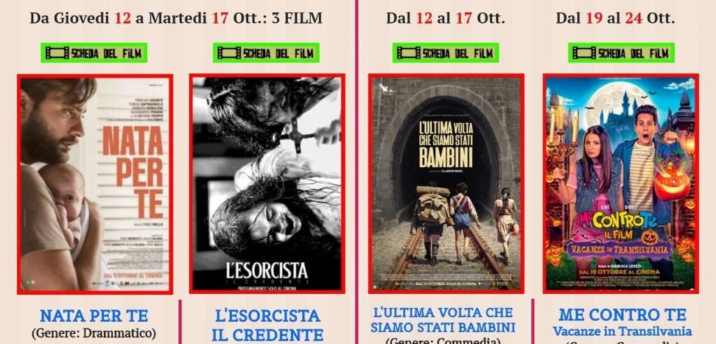 ANDIAMO AL CINEMA – Commedia, Horror, Drammatico c’è solo da scegliere questa settimana all’AlterCinema di Gliaca