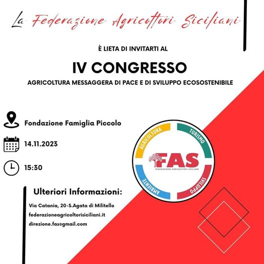 FAS – A Villa Piccolo il IV Congresso della Federazione Agricoltori Siciliani