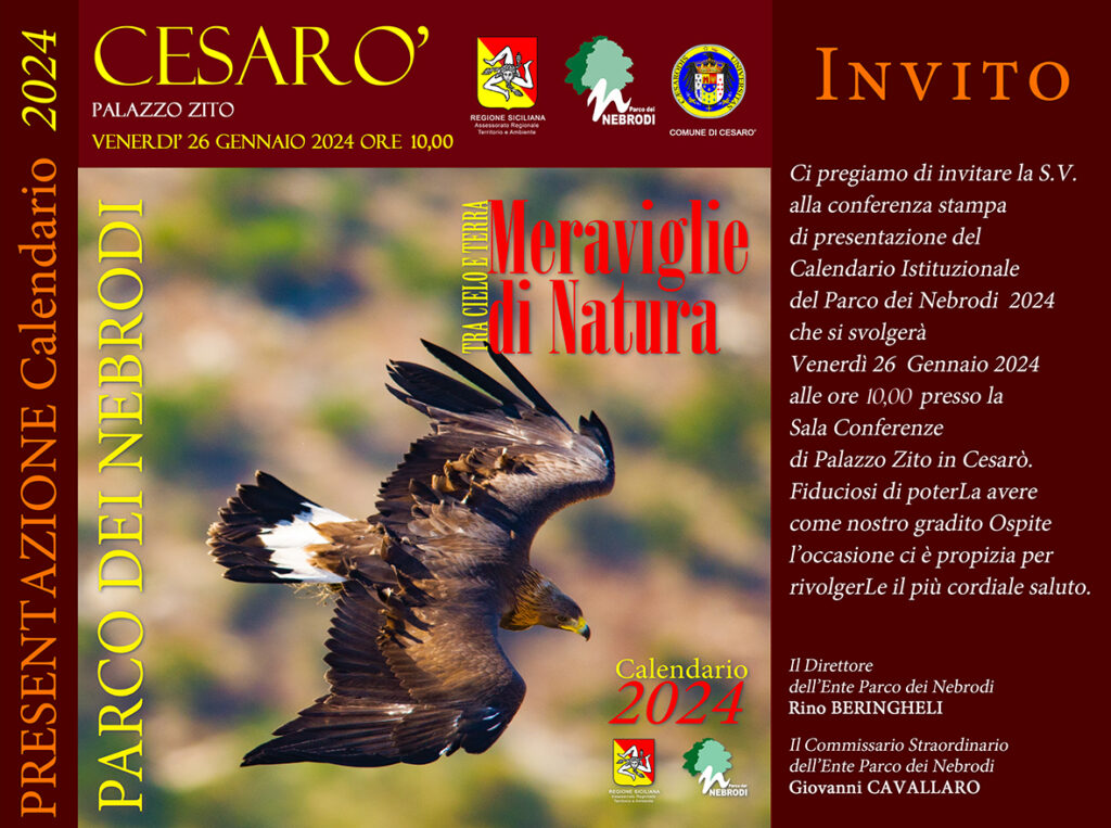 PARCO DEI NEBRODI – Presentazione del calendario istituzionale 2024 “Tra cielo e terra: meraviglie di Natura”