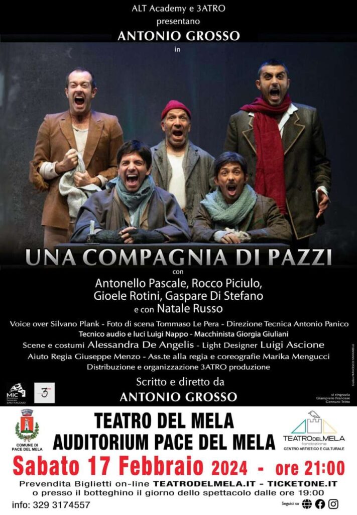 TEATRO DEL MELA – Il 17 febbraio Antonio Grosso in scena con “Una compagnia di pazzi”