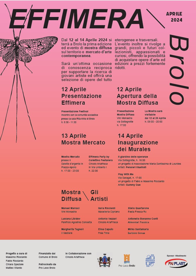 EFFIMERA – L’arte contemporanea tra le vie di Brolo, dal 12 al 14 aprile
