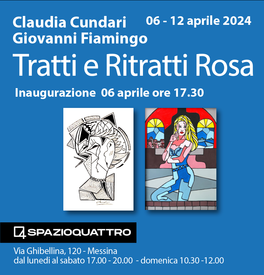 MOSTRA – “Tratti e ritratti rosa” di Claudia Cundari e Giovanni Fiamingo alla Galleria Spazioquattro