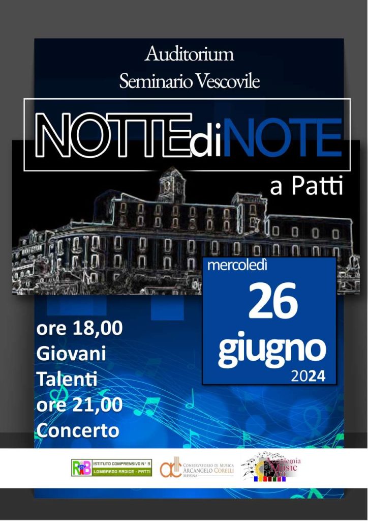 NOTTE DI NOTE – A Patti domani all’Auditorium Vescovile