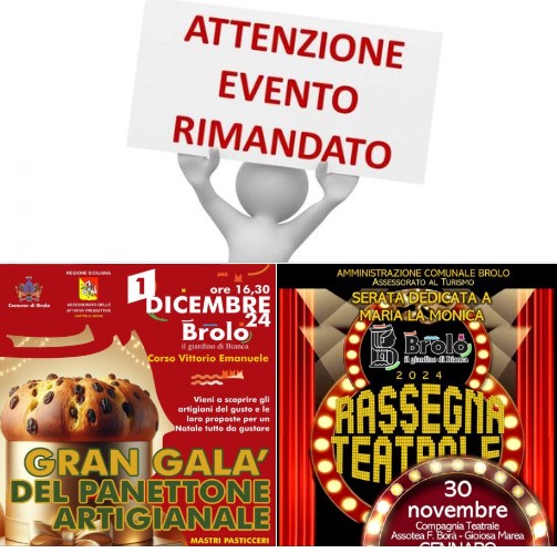 BROLO – Maltempo in arrivo, saltano gli eventi di questo week end