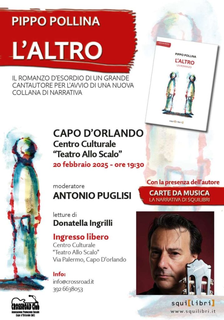 TUTTO LIBRI – “L’altro”, il primo romanzo di Pippo Pollina